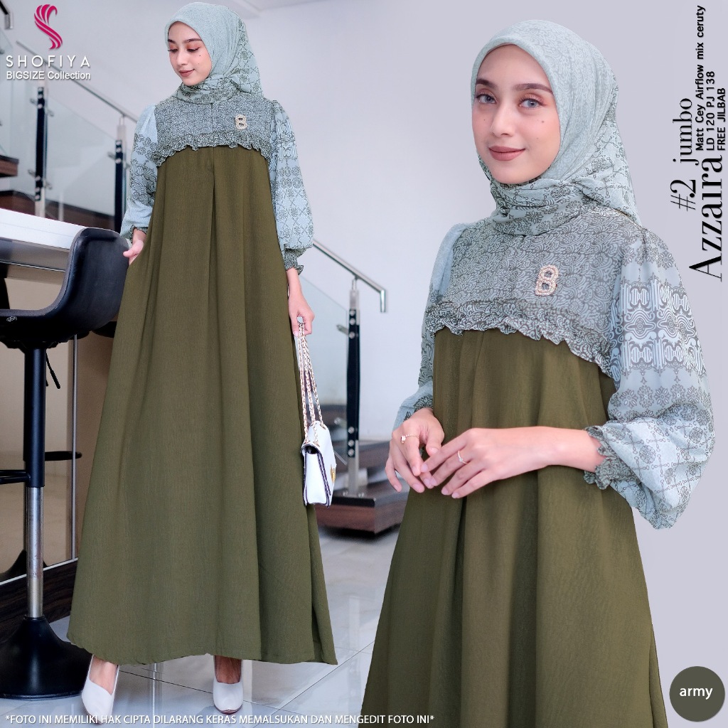 azzahra#2-ar maxy jumbo ld 120 pakaian baju gamis longdress long dress dres maxi syari polos polka b