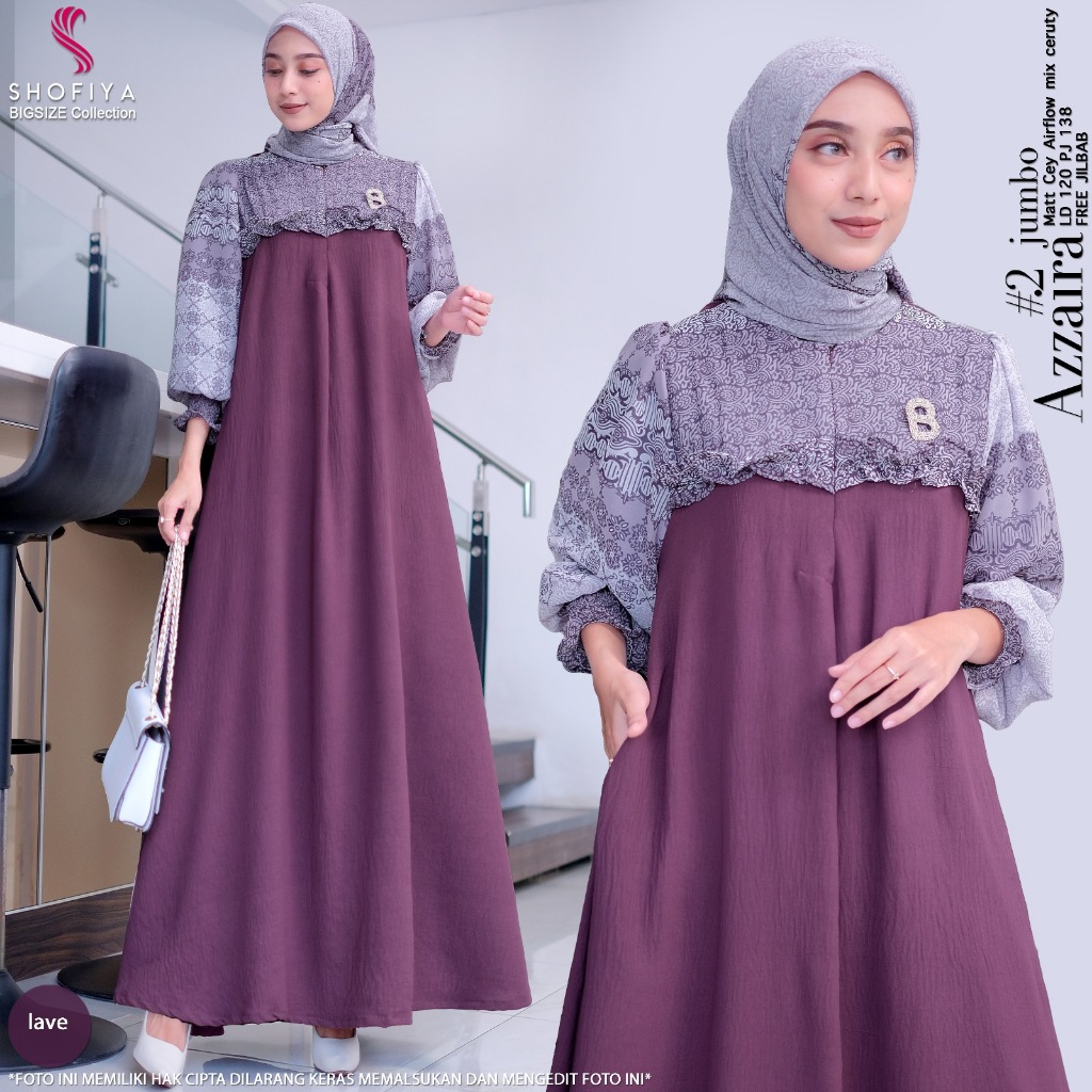 azzahra#2-lv maxy jumbo ld 120 pakaian baju gamis longdress long dress dres maxi syari polos polka b