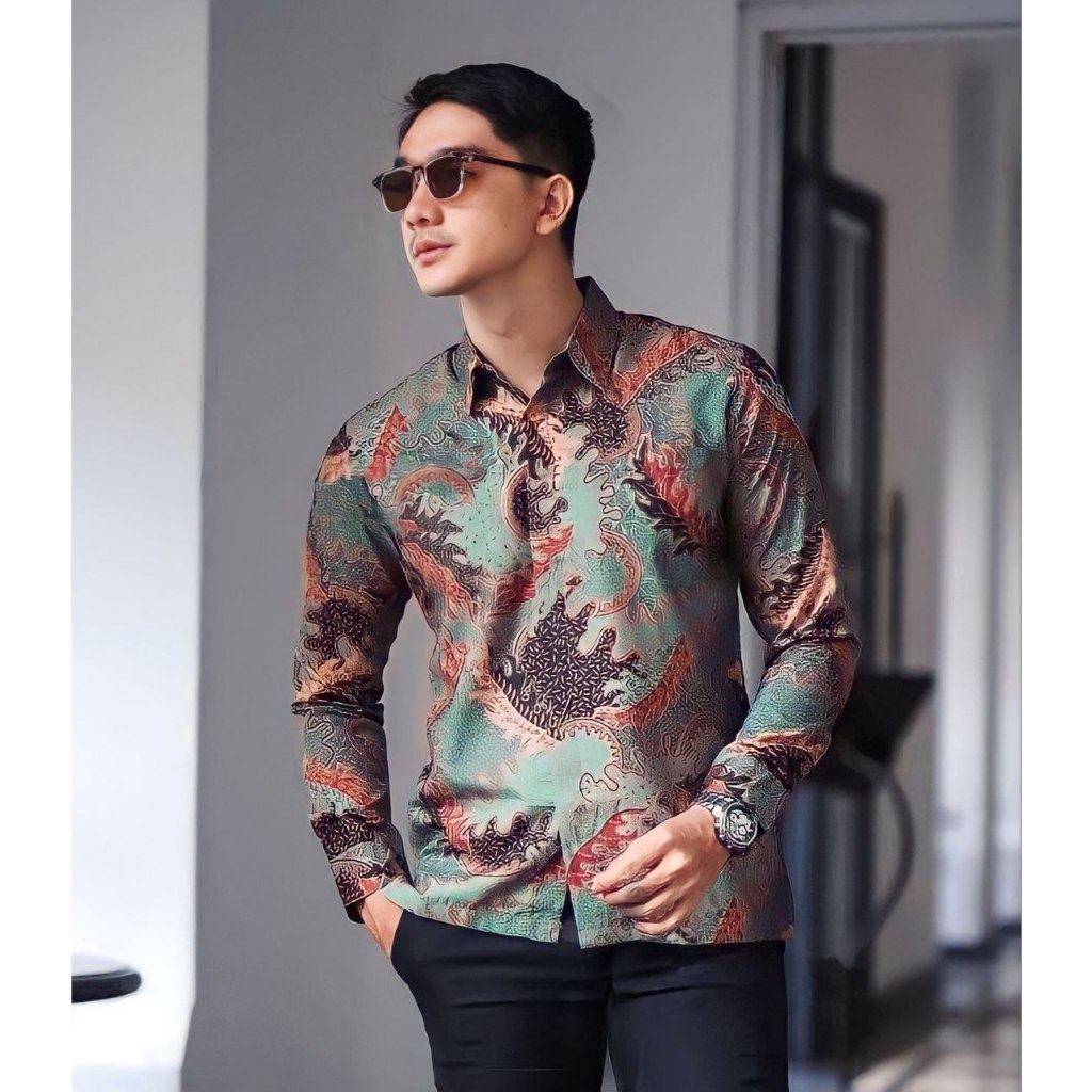 Kemeja batik pria lengan panjang terlaris baju batik modern