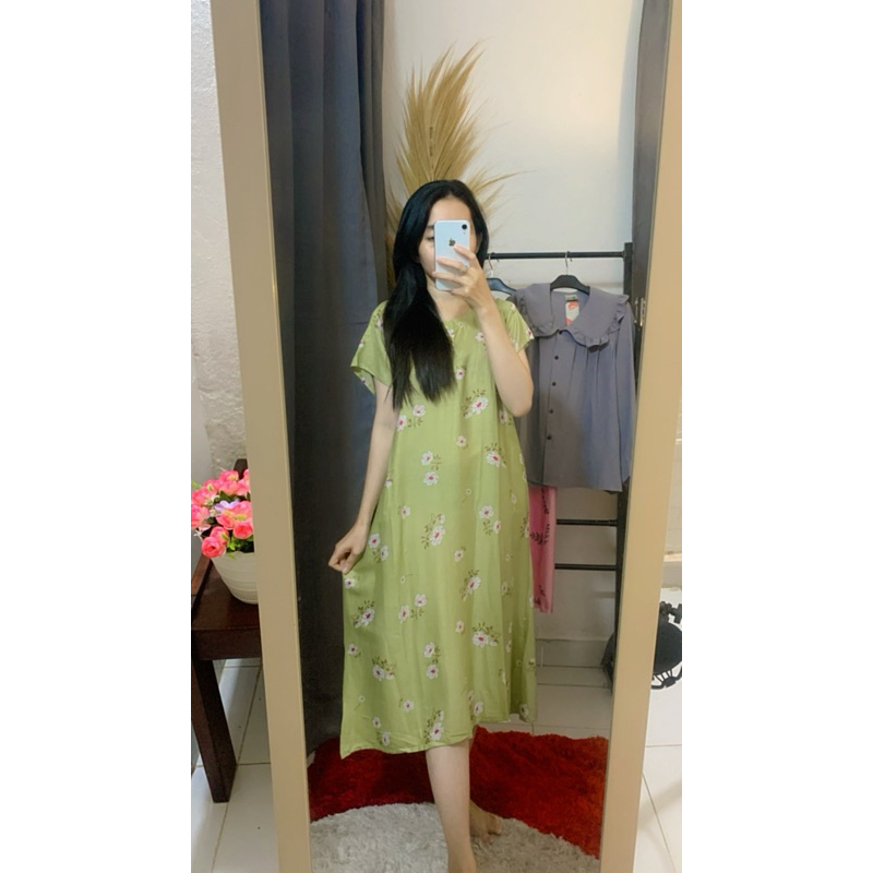 Daster bunga2 ijo std