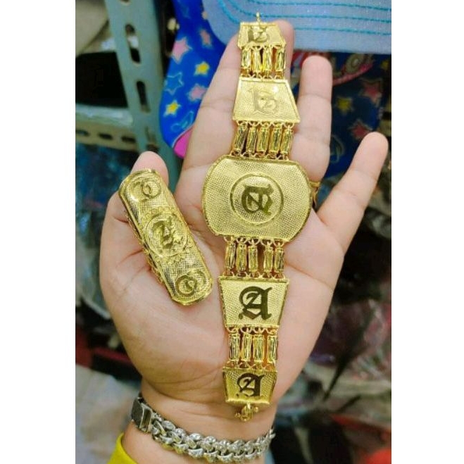 Set Sepuhan Gelang Dan Cincin Replika Emas Dubai Jumbo