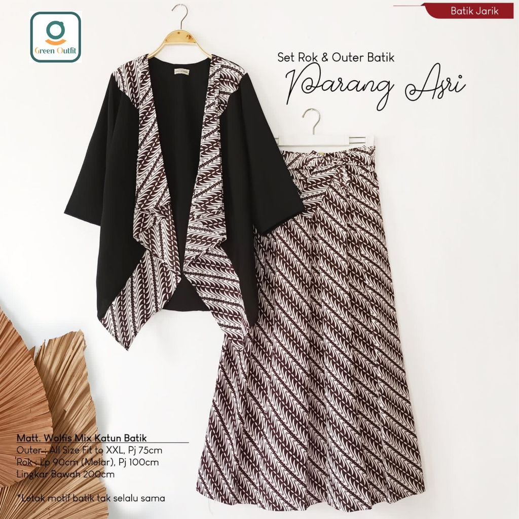 parangasri set rok outer wolfis batik  ld 112 stelan setelan oneset pakaian baju bluss blus bluse ju