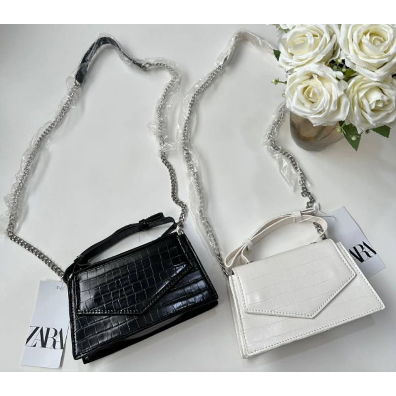 ZARA croco bag leather
