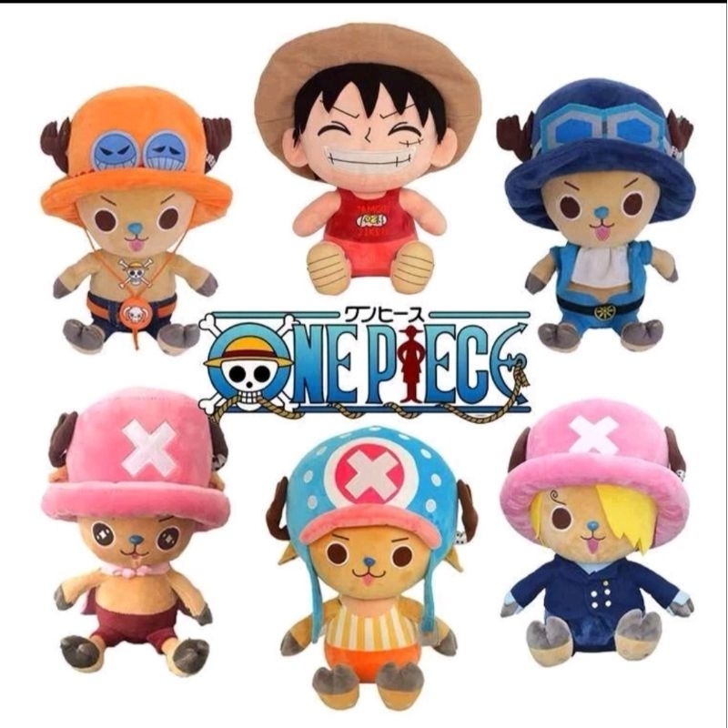 BONEKA LUFFY CHOPPER ONE PIECE IMPOR ZORO ACE LOW BERKUALITAS BAHAN LEMBUT