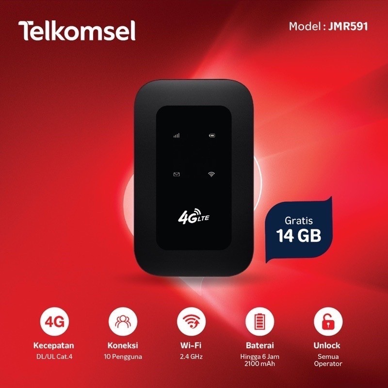 Modem Wifi Jio Jmr591 Unlock 4G Free Telkomsel 150gb 6bulan