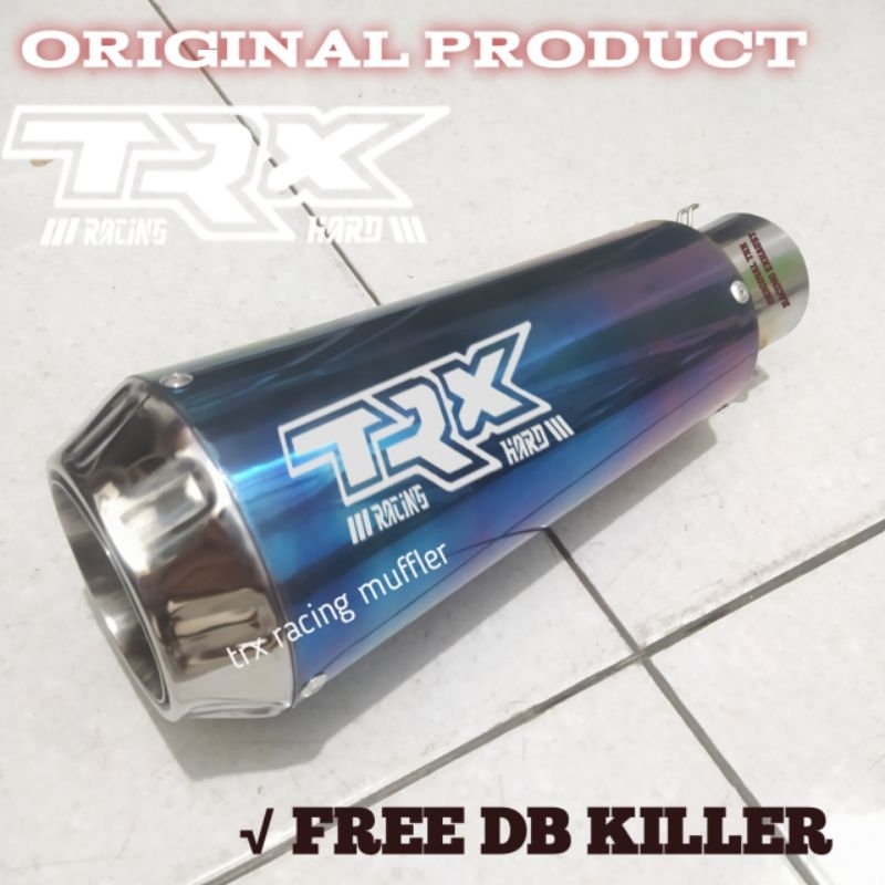 silincer knalpot racing copy arrow short ori trx racing full blue