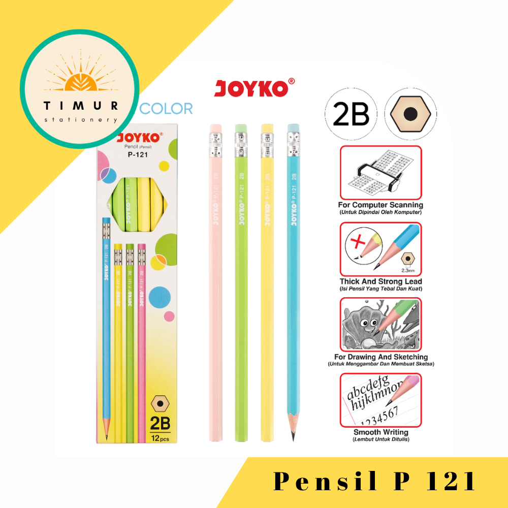 

Pensil 2B Pastel by JOYKO P-121 isi 12 pc