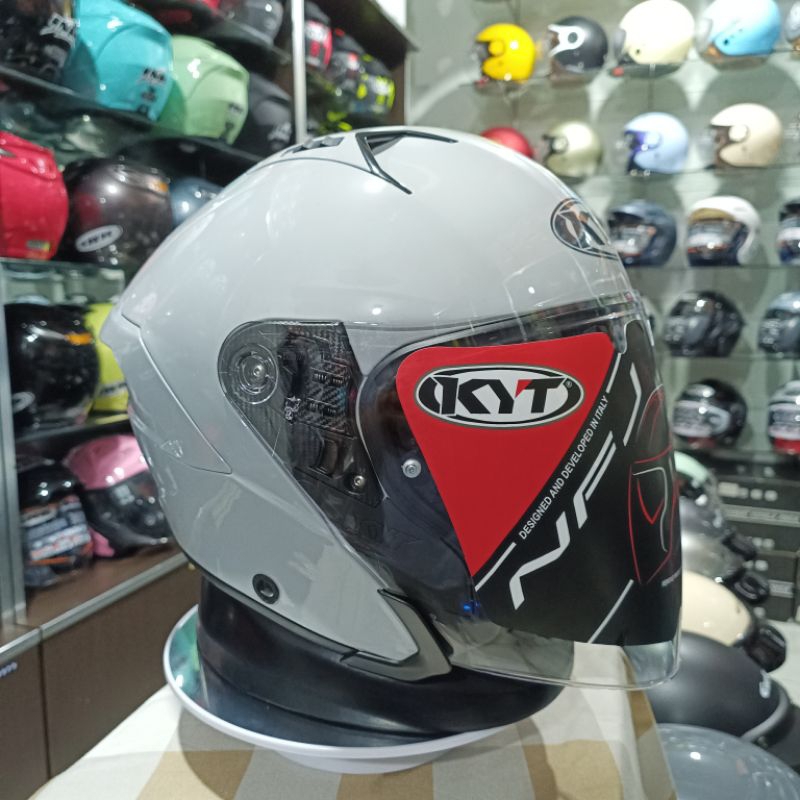 HELM KYT NFJ SOLID GORYLA GREY GLOSSY ORIGINAL SNI