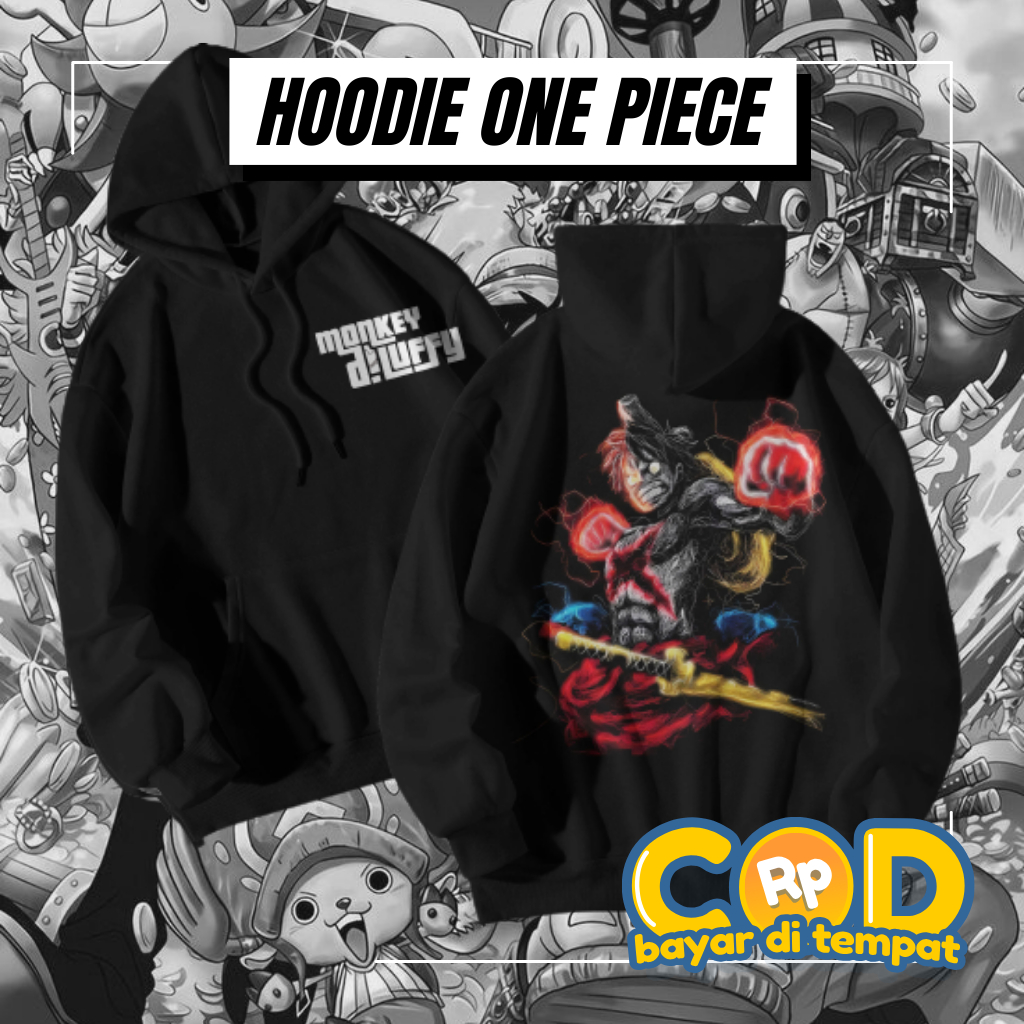 Jaket Hoodie Anime One Piece Yonkou Monkey D Luffy The Emperor of The Sea Kaos Anime One Piece Monke