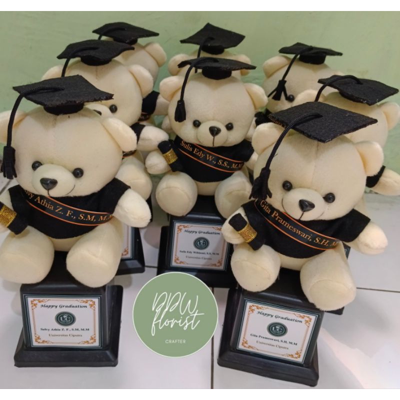 Piala Boneka/Throphy Wisuda/Hadiah Wisuda/Boneka Kotak Mika