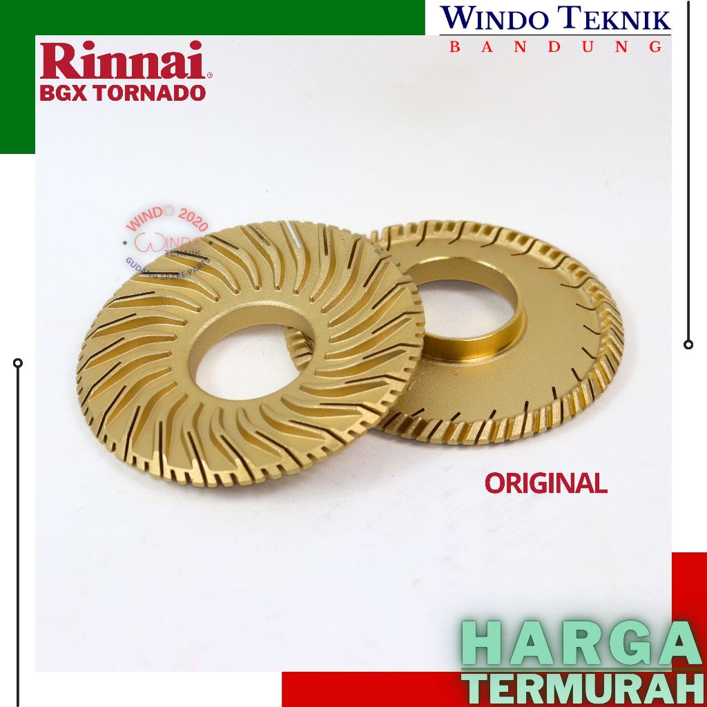 BURNER RINNAI BGX ORIGINAL | BARNER KOMPOR GAS RINNAI BGX TORNADO | RING KUNINGAN RINNAI ORI H1505 B