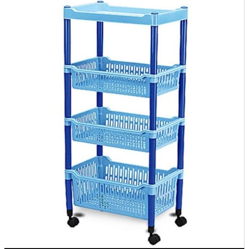 Rak Roda Susun 4 LION STAR Rak Salon Serbaguna Plastik