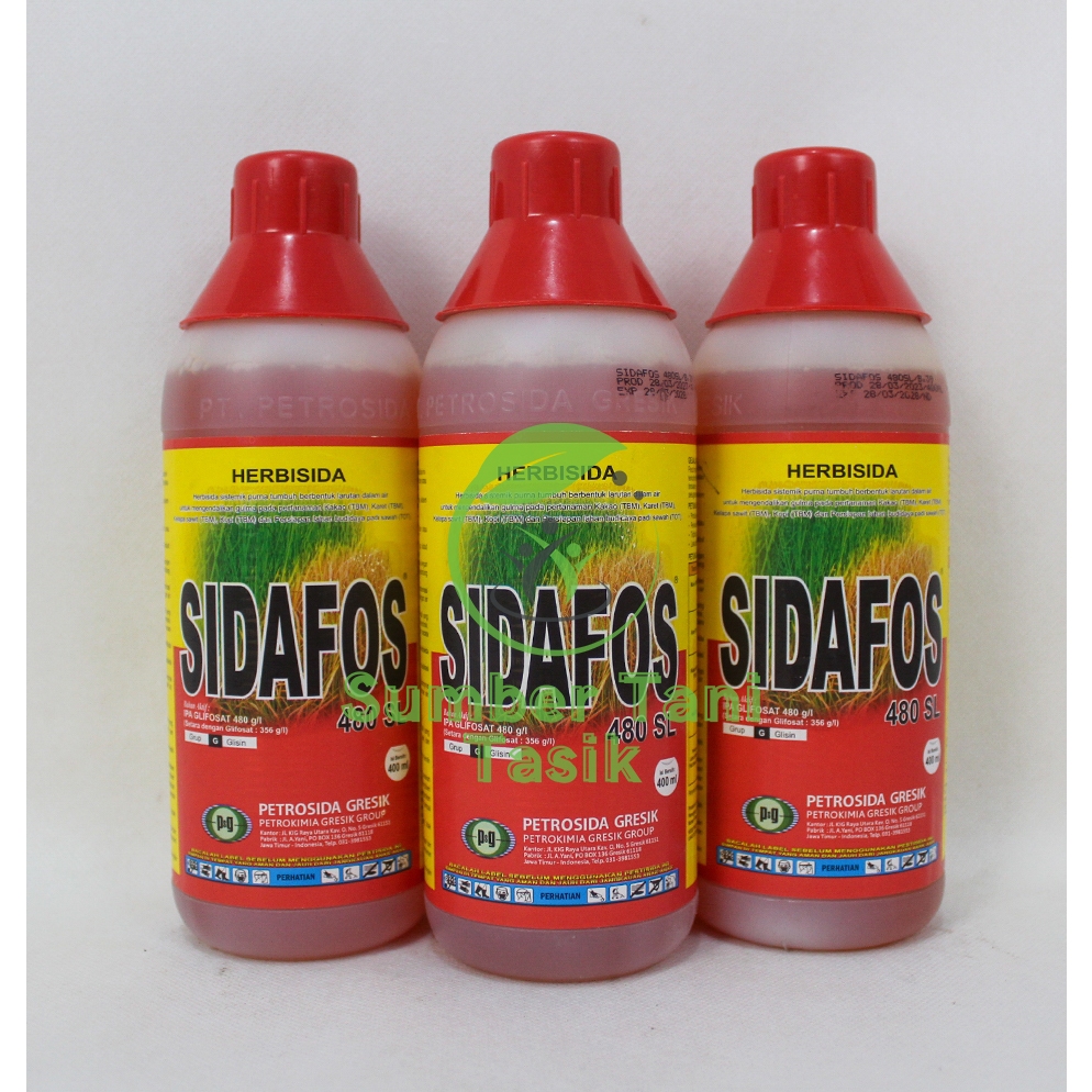 HERBISIDA SIDAFOS 480SL 400 ML HERBISIDA SISITEMIK RACUN PEMBASMI RUMPUT LIAR & GULMA SAMPAI AKAR