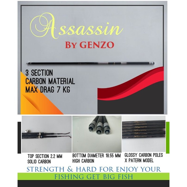 Tegek Galatama lele Test Drag 7Kg Genzo Assasin Joran Tegek Galatama Lele test drag 7kg