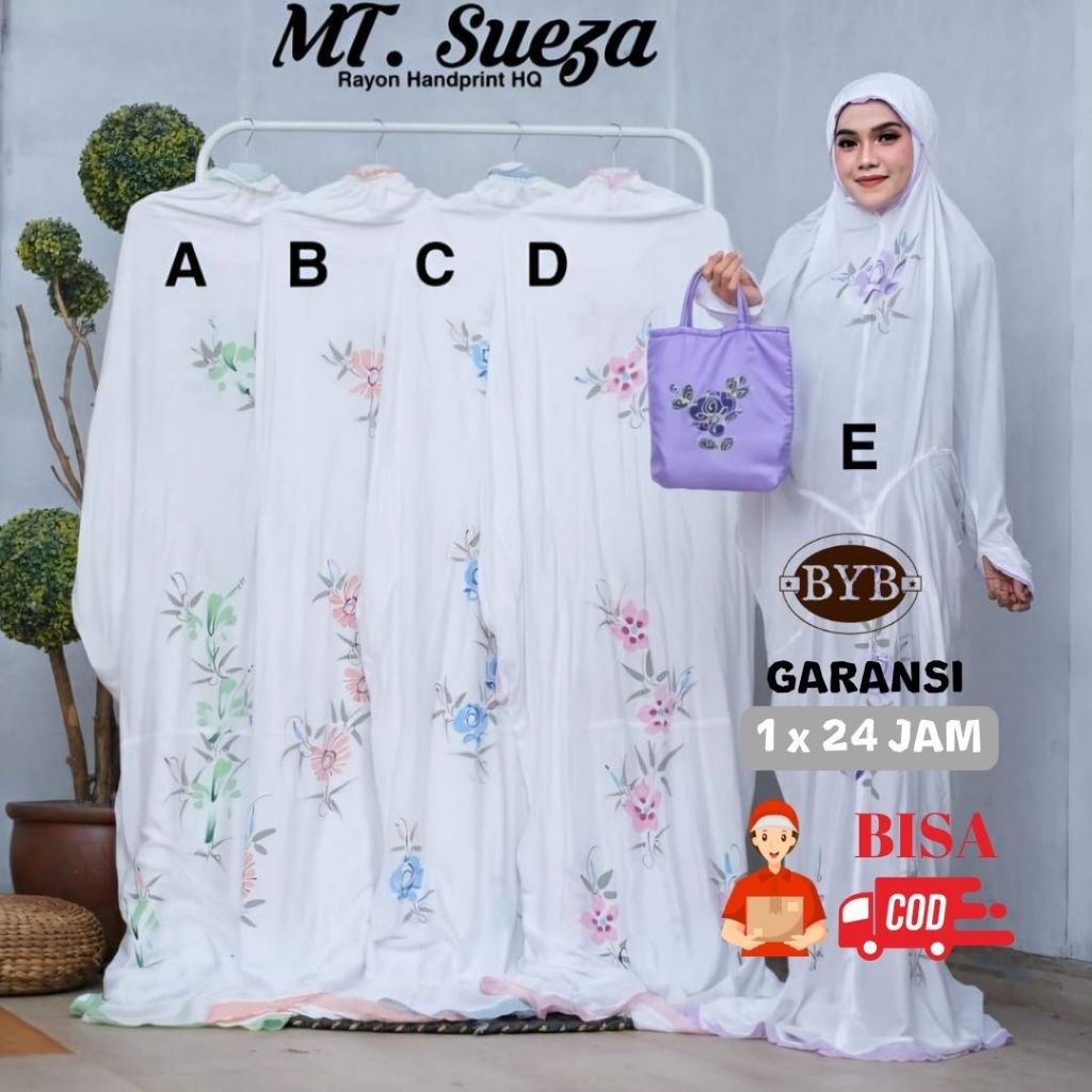 Mukena Terusan Dewasa Lukis Handmade Renda Jumbo Mukenah Rukuh HQ Free Tas