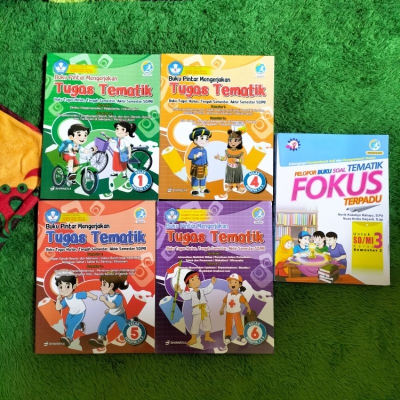 ORIGINAL BUKU PINTAR MENGERJAKAN TUGAS TEMATIK PLUS KUNCI JAWABAN KELAS 1 4 5 6 SD PELOPOR BUKU SOAL