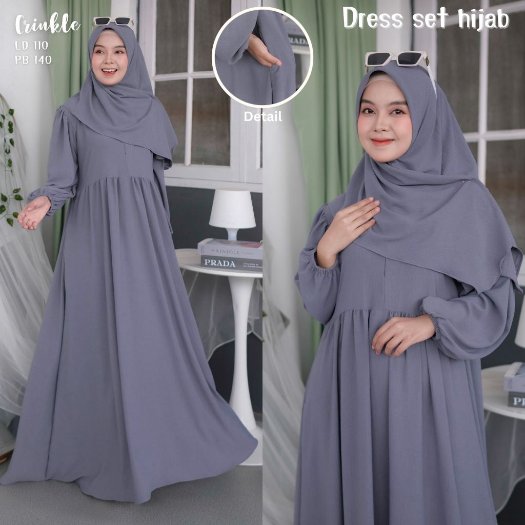 Ella dress set hijab | stelan wanita