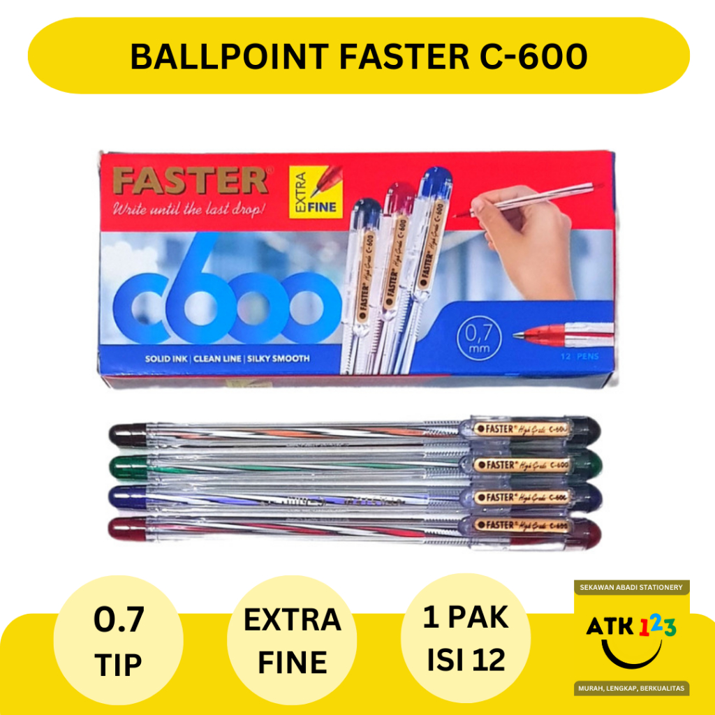 

Ballpoint / Bolpen / Pulpen Faster C600 Hitam (1 Pak)