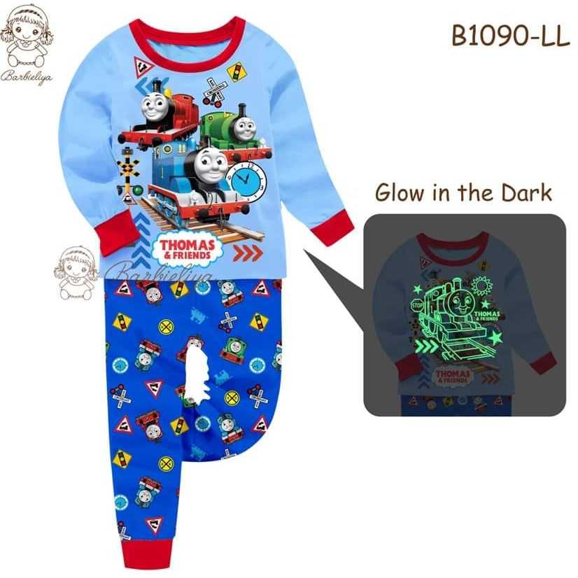 Baju Tidur Thomas Train Anak Laki Laki Import ukuran 3 - 7 tahun