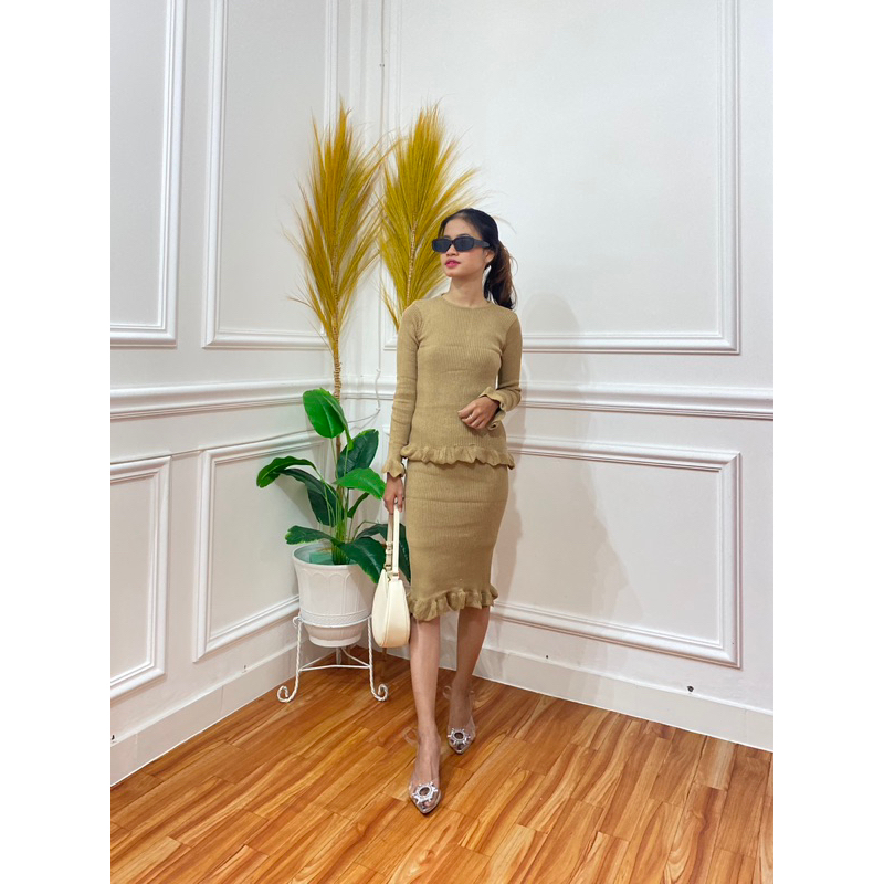 ONE SET JASMINE - ONE SET ROK RAJUT - SETELAN ROK WANITA