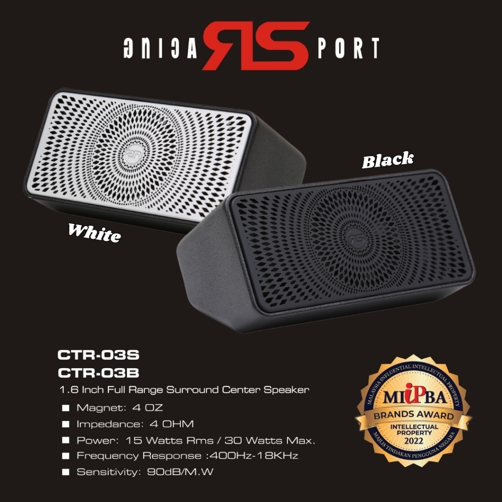BOA - (BLACK) Full Range Surround Center Speaker CTR-03B 1.6" Inch | Speaker High Quality Premium | 