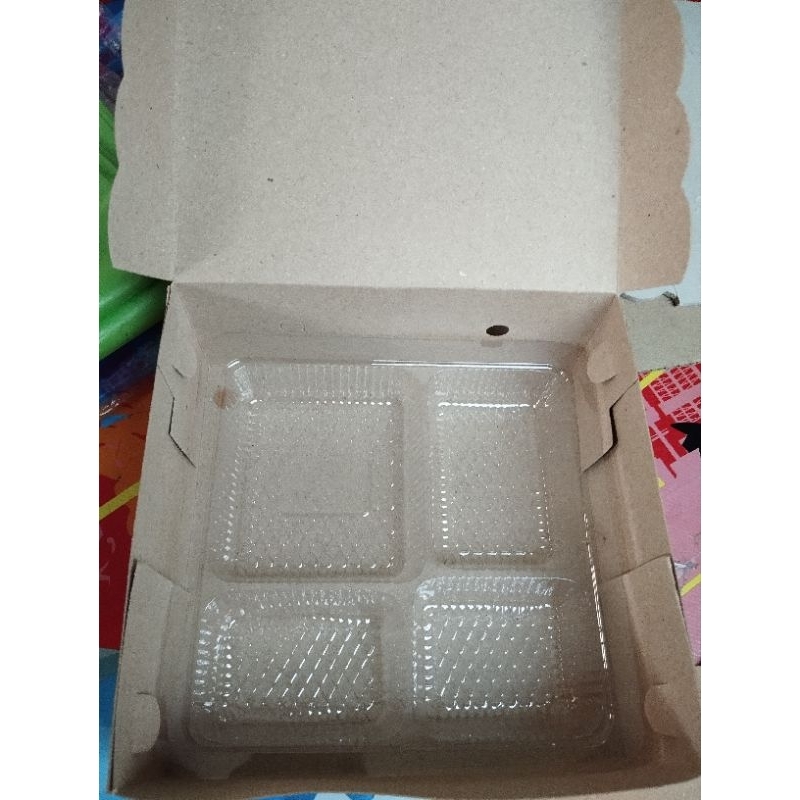 Kotak Nasi + Mika, Kardus Nasi, Box Nasi ukuran R8 R10 R11