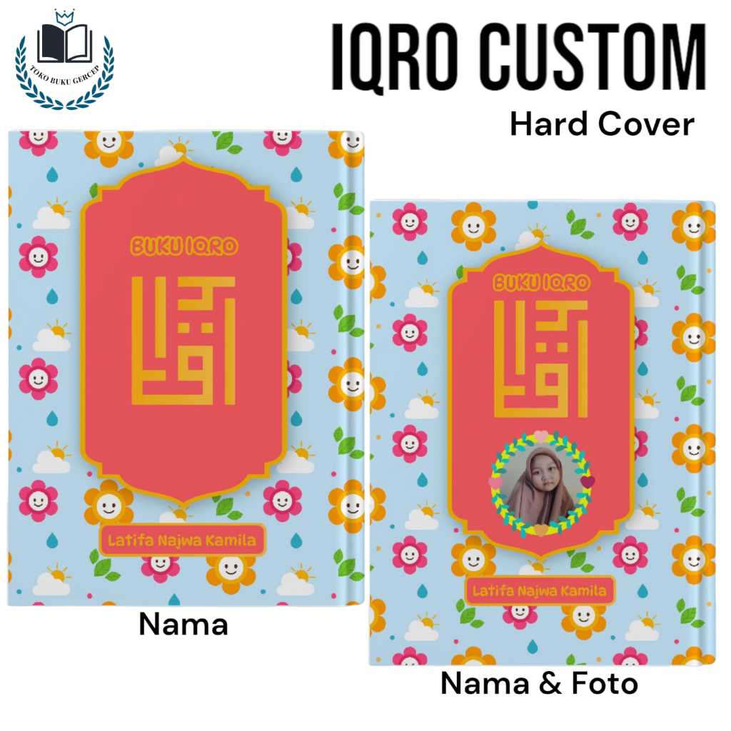 IQRO Anak Custom Foto & Nama | GI-05 | IQRO Junior Full Color Hard Cover | Iqra Custom Ukuran A5