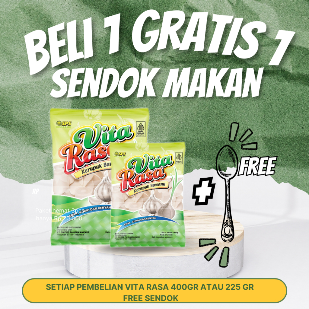 

Vita Rasa Ceriping 200 gr (SPS) |Vitarasa Kerupuk Bawang 200 gr | 400 gr