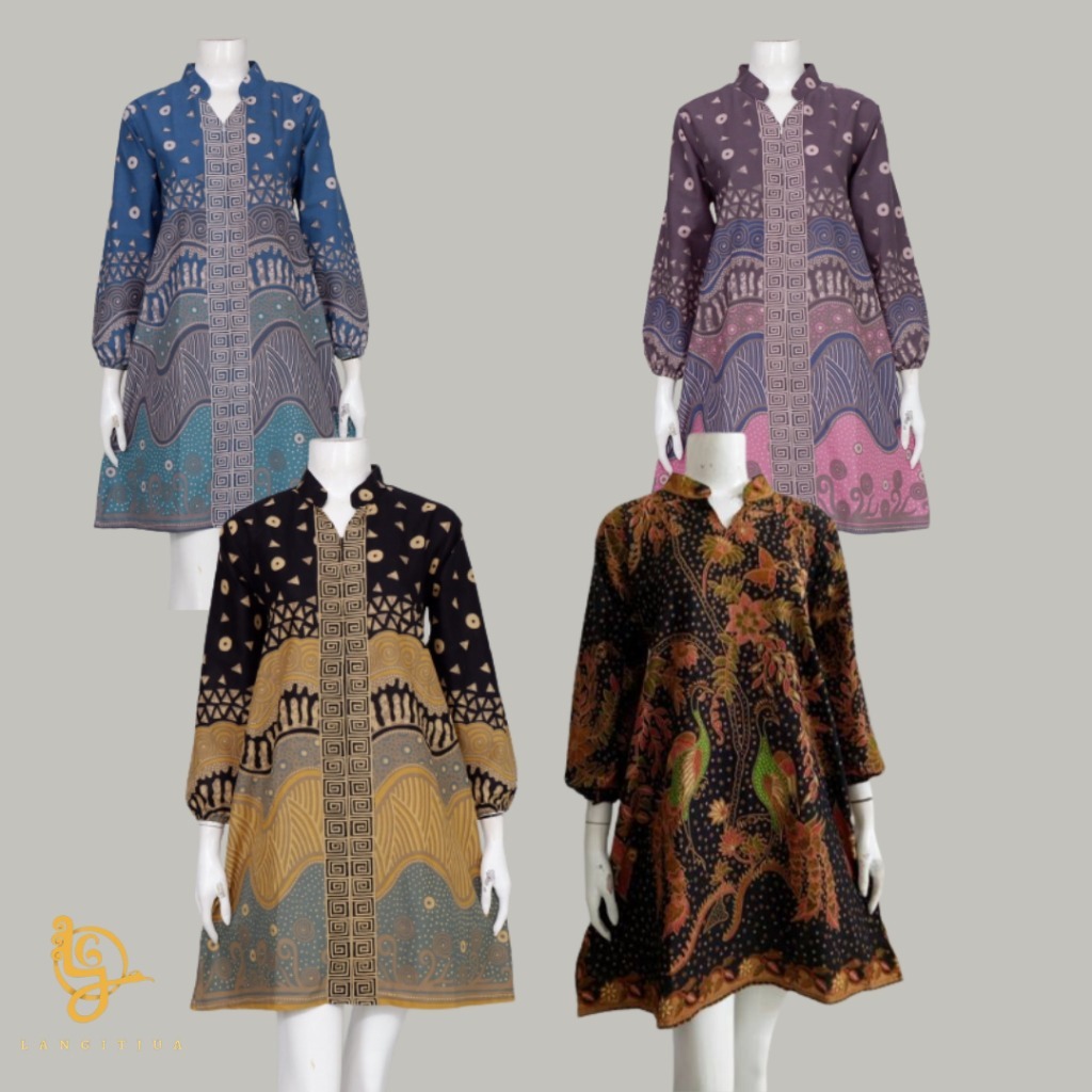 TUNIK NHARU BATIK LENGAN BALON JUMBO | AYU BELLANI DRESS BATIK BUSUI FRIENDLY -LANGITJUA BATIK SOLO