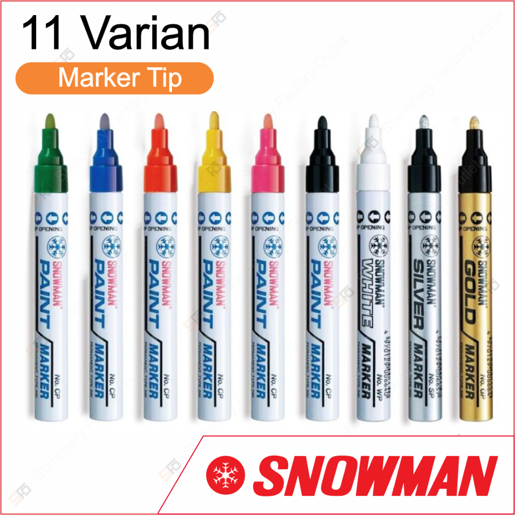 

Spidol Snowman Paint Marker - Emas , Silver , Putih - SFO Semarang Official