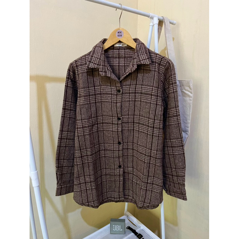 Outer Flannel woll brown Sz M, pxl (70x51), not uniqlo