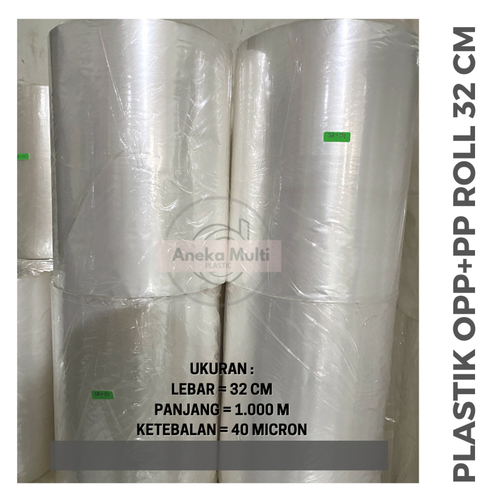 Plastik Roll OPP PP Kemasan Sachet Renteng 32cm x 1000m x 40mic