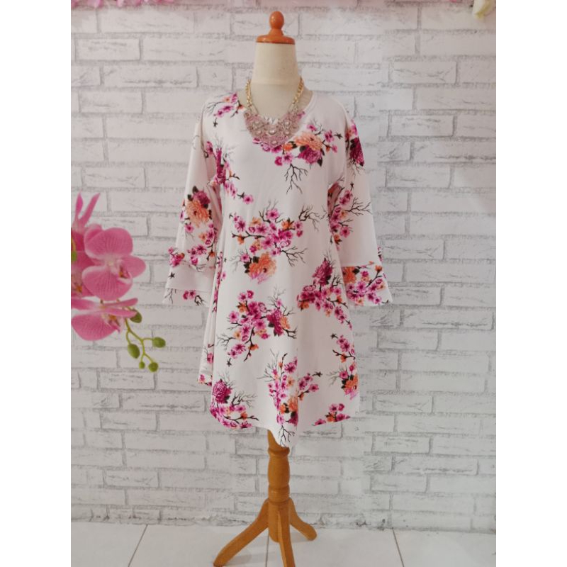 blouse bunga sakura/tunik bunga/blouse tunik bunga