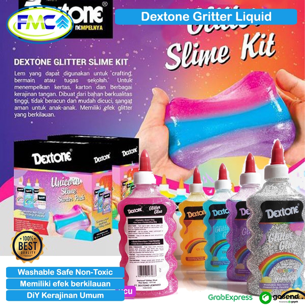 

Lem Kerta Dextone Glitter Warna Pernik Lem Kertas Slime Membuat Mainan Kerajinan Gliter Serbaguna