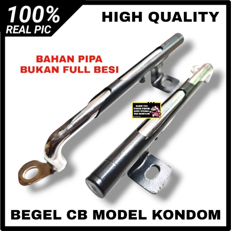 BEGEL BEHEL SAMPING CB MODEL SLOP KONDOM PANJANG PENDEK BISA DI ATUR BAHAN PIPA BESI HITAM KATINGAN