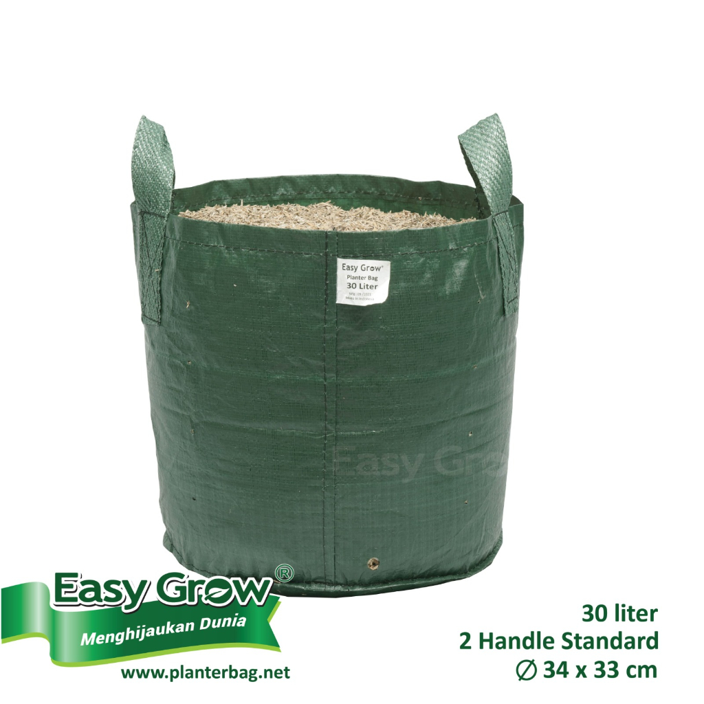 Planter Bag 30 Liter Handle Hijau Easy Grow