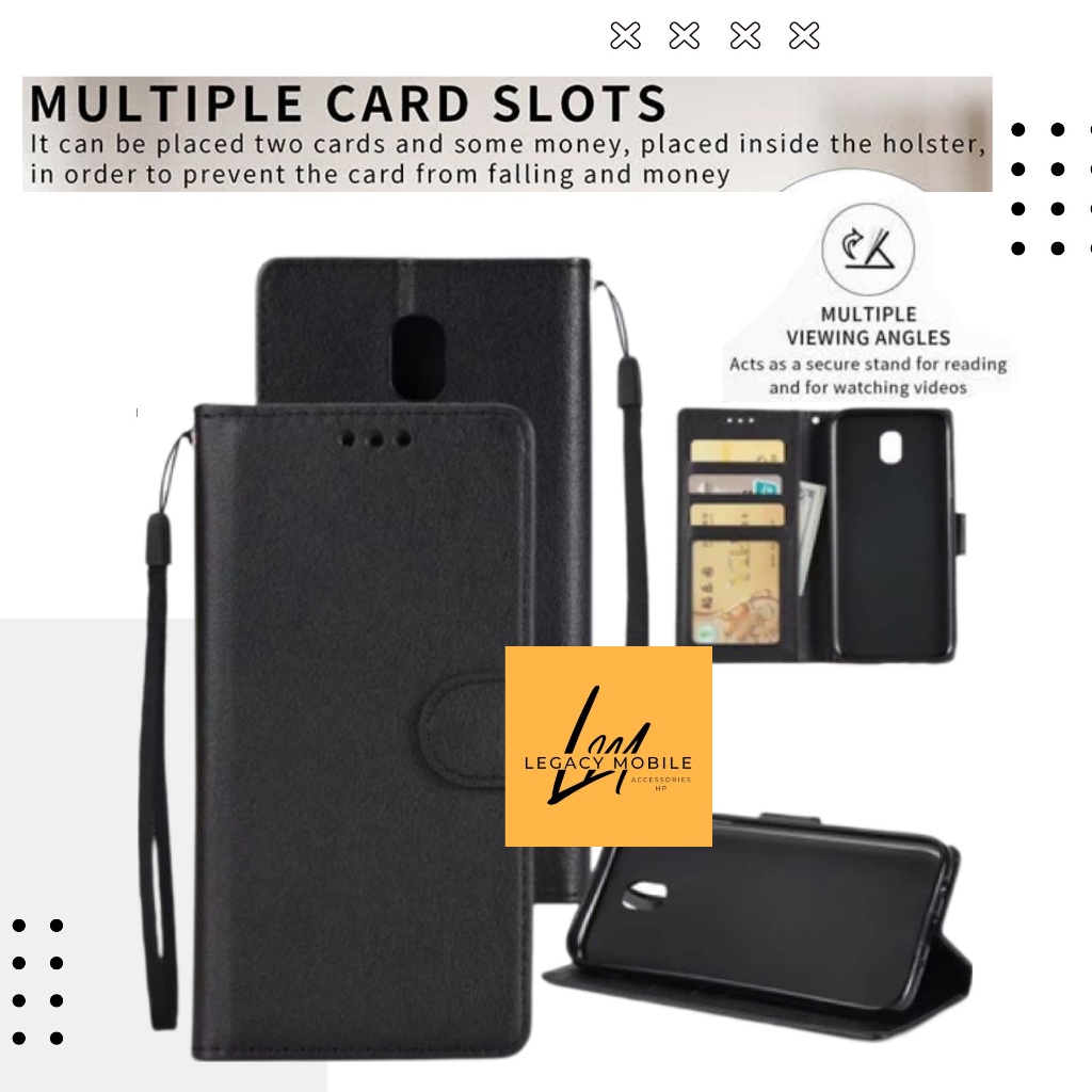Flip cover leather wallet Samsung J2 Pro J3 Pro J5 Pro J7 Pro case dompet kulit