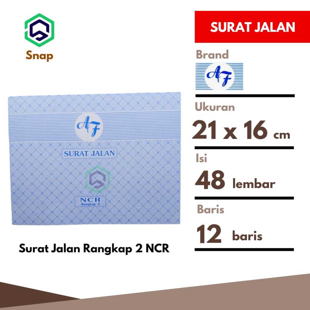 

Surat Jalan Rangkap 2 AF 2 Ply 48 Lembar - 1 Buku