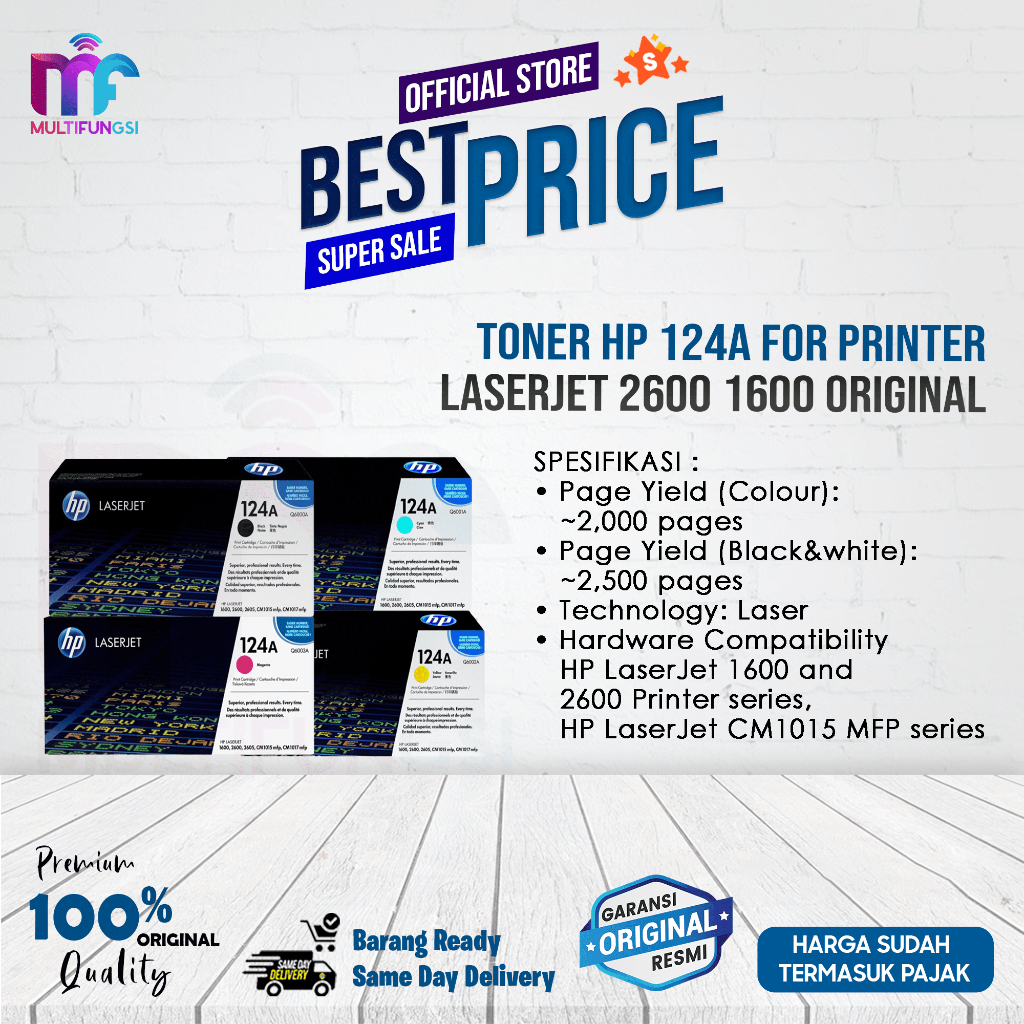 Toner HP 124A For Printer Laserjet 2600 1600 Original