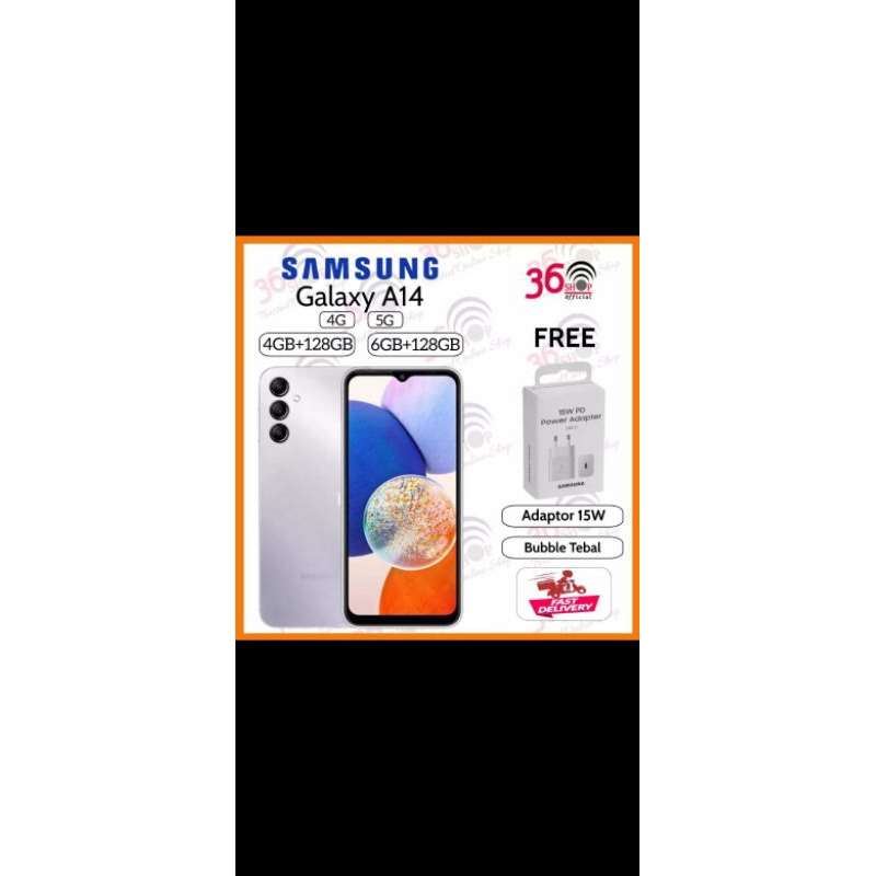 Samsung Galaxy A14 [4G+5G]+ [4GB+128GB]+ [6GB+128GB] Garansi Resmi Samsung 1 Tahun