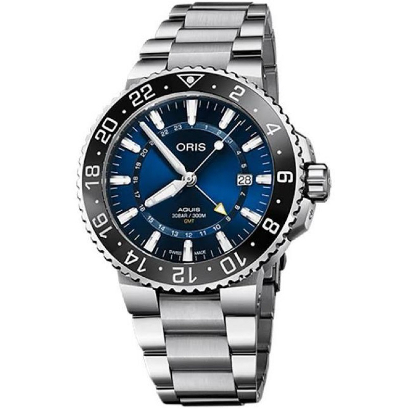 Jam ORIS Aquis GMT Date Blue Dial