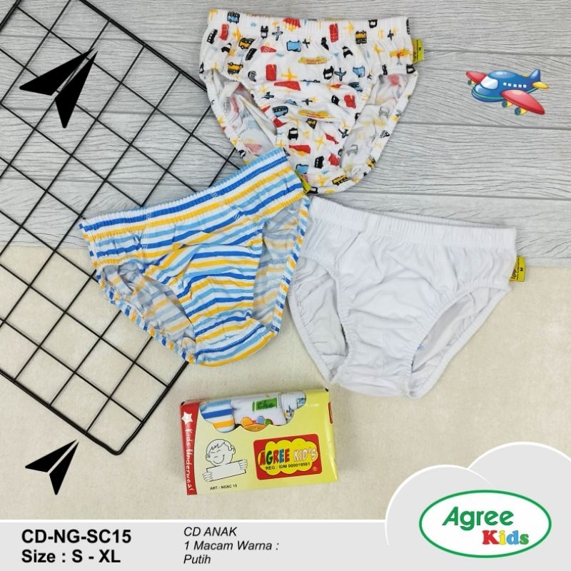 Box isi 3- Celana Dalam Anak Lelaki Agree NGS C15 / Cd Anak Cowok Agree