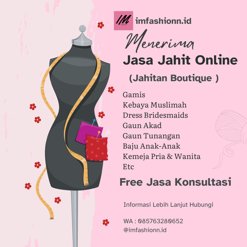 JASA JAHIT ONLINE | TEMPAHAN ONLINE | JAHIT BAJU ONLINE | JAHITAN BOUTIQUE | JAHITAN TEMPAHAN