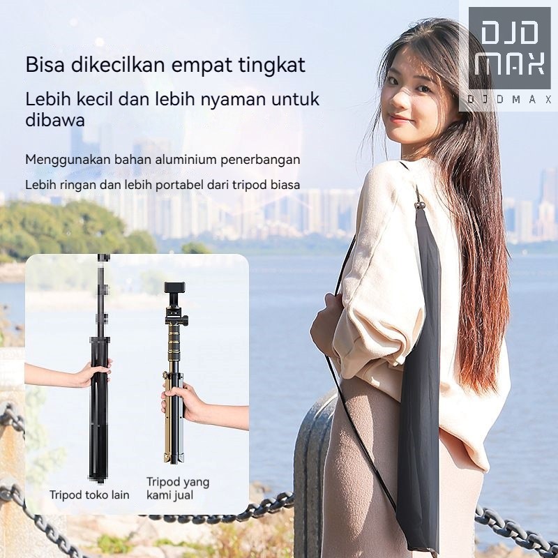 DJDMax Tripod Handphone 2,1 Meter Besi Plus Mini ball head Holder/Tripod Hp Ring Light 2 Meter Live Streaming/Tripod 2,1 Meter/ Tripod HP 2,1 M - Tripod 2 Meter/ Tripod HP 2M Free Holder U - Tripod Kamera Free Holder U - Tripod Kamera / tripod free tas-1