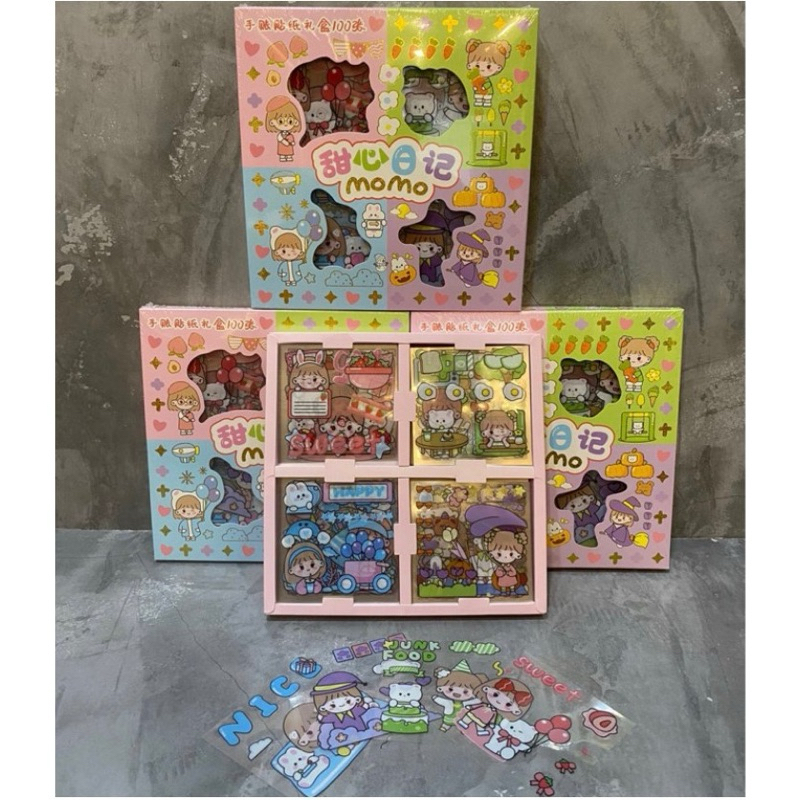 

STIKER LABUBU MOMO RAINBOW SET KOREA 10PCS ECER