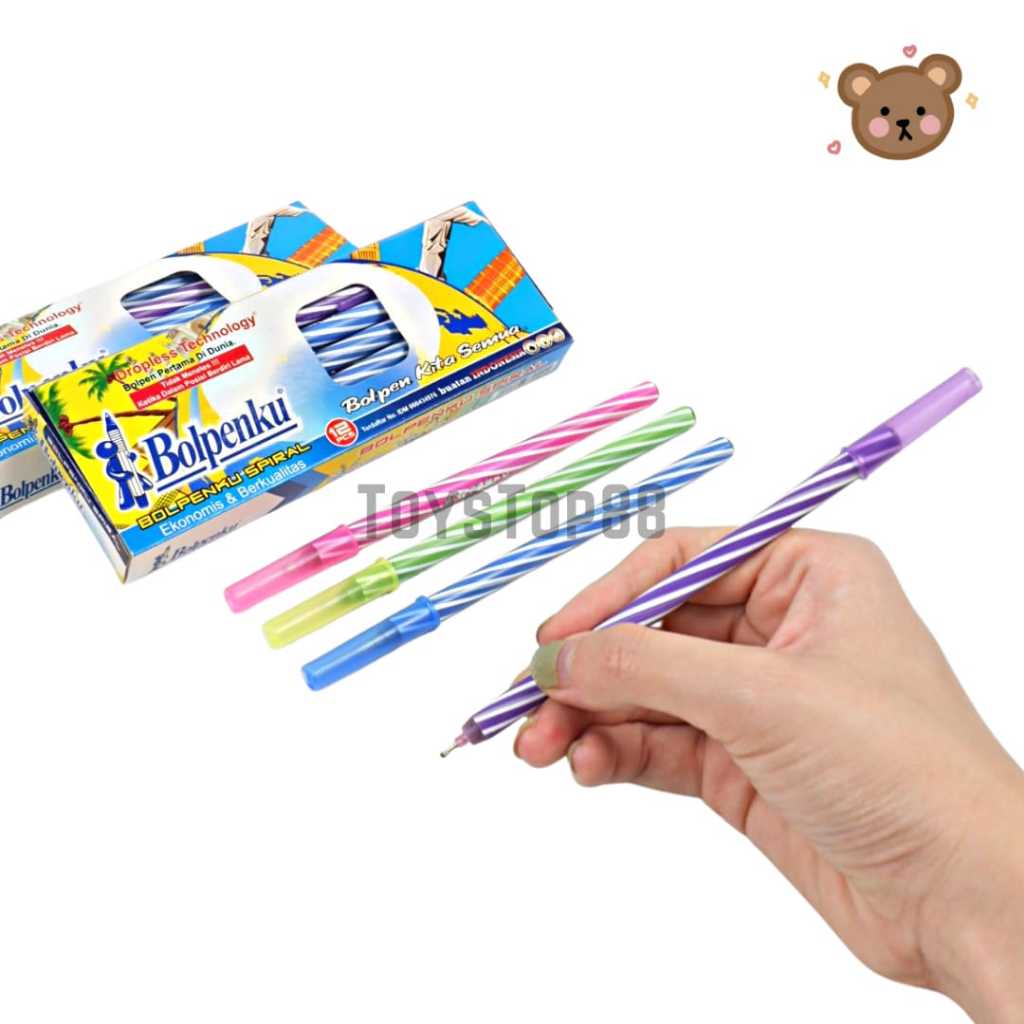 

Bolpenku Pulpen Lilin - Pen Ulir Pena Spiral Semi Gel Murah [PER LUSIN]