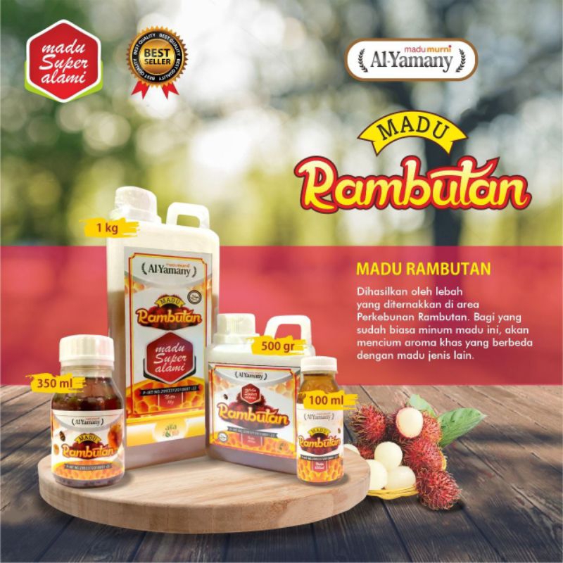 

Madu rambutan al yamany asli murni 100% alami tanpa campuran kemasan 500Gr