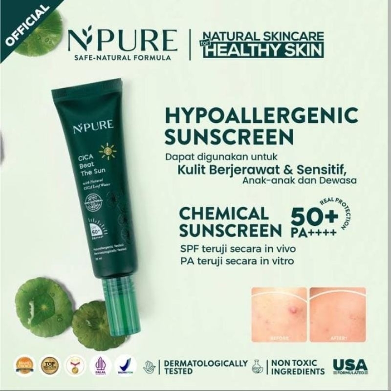 NPURE Sunscreen - Cica Beat The Sun SPF50 PA++++ 35ml