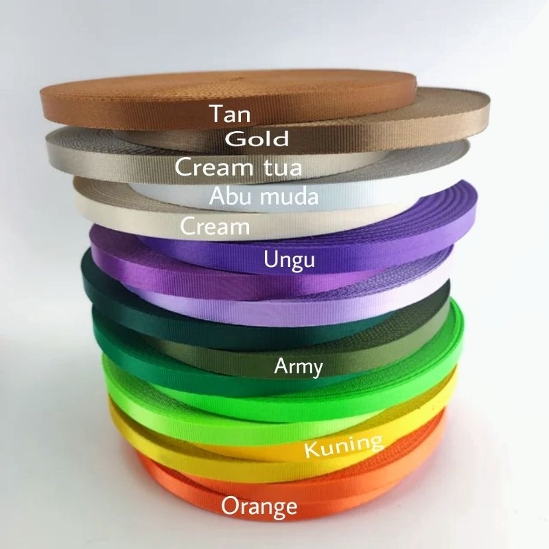 Webbing Nylon Bintik Timbul 15mm/1,5cm Meteran