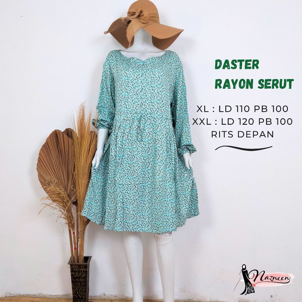 Daster kekinian Daster rayon terbaru Motif Bunga Kecil Tali serut Premium